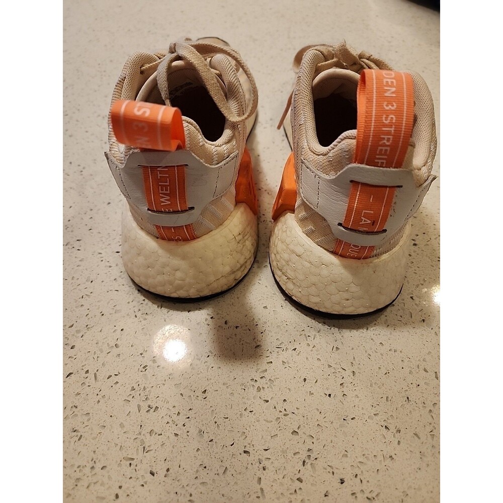 Adidas NMD R2 Peach Tan White Athletic Running Shoes Women's Size 5.5 - Picture 4 of 7